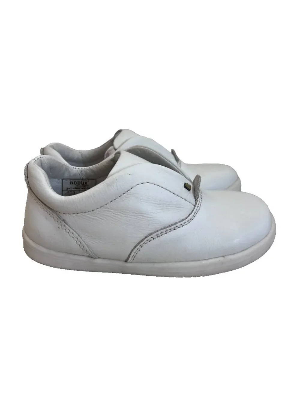 BOBUX I-Walk White Leather Slip On Sneaker Shoes Minimalist Unisex EU 25 US 8.5